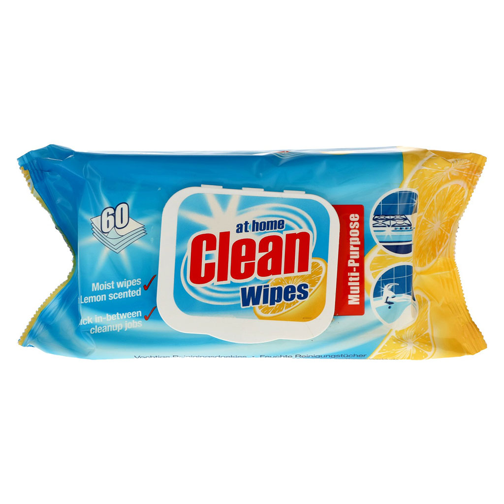 At Home Clean Multi Cleaning Wipes Lemon - At Home Essentials