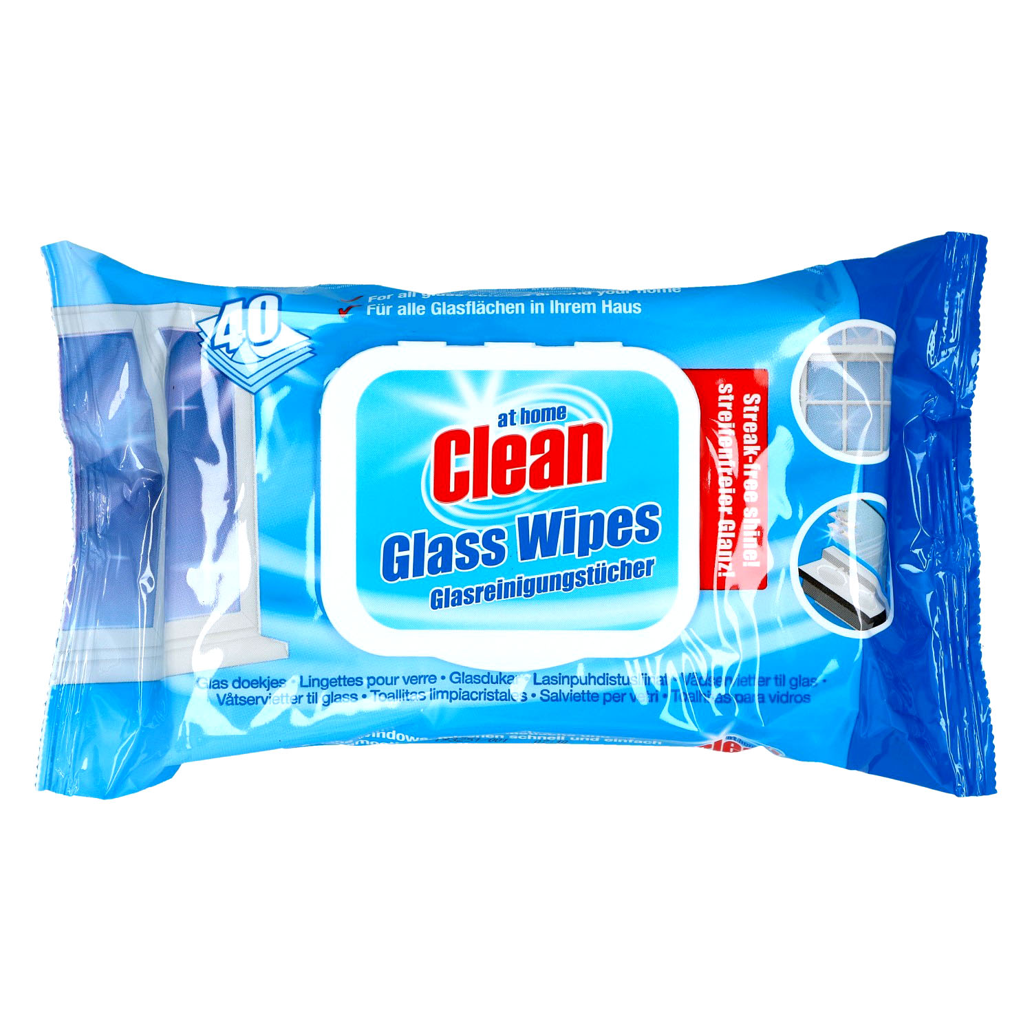 At Home Clean Glass Wipes - At Home Essentials
